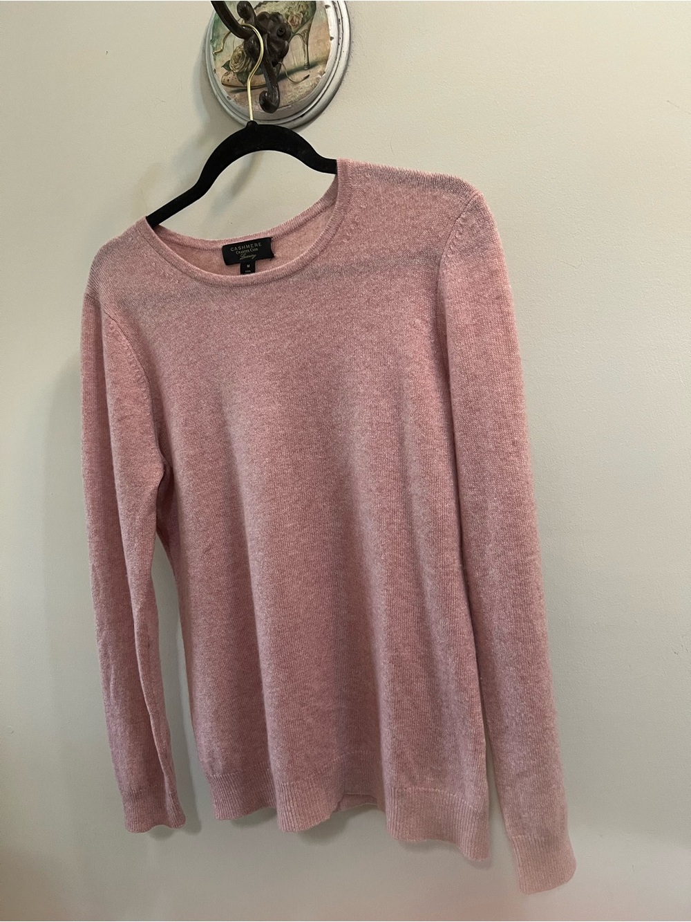 Charter Club 100% Cashmere Heather light Pink Crewneck Sweater size M